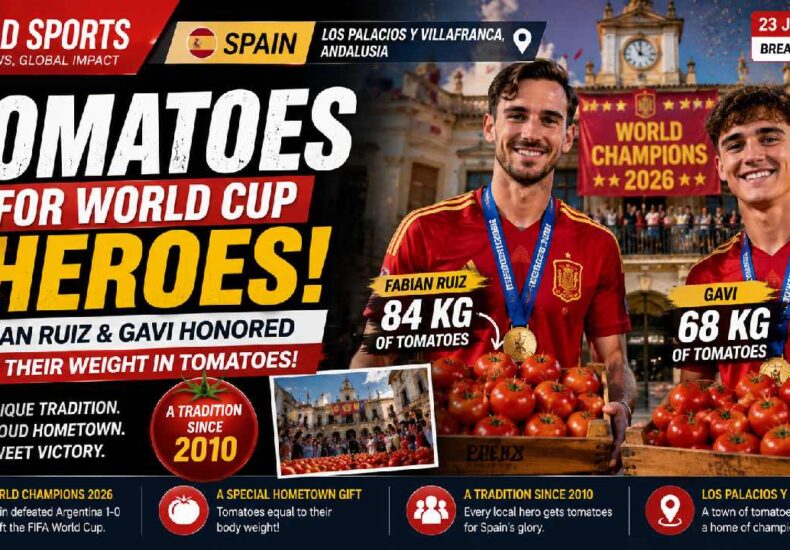 Spain’s World Cup Heroes Receive Their Weight in Tomatoes After Historic 2026 Triumph