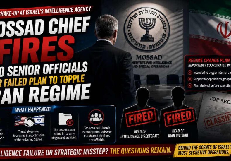 Mossad Chief Fires Two Senior Officials After Reported Iran Regime-Change Plan Fails