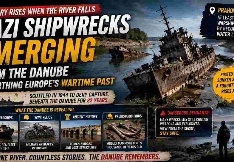 Nazi Shipwrecks Emerge From the Danube as Extreme Drought Exposes Wartime History