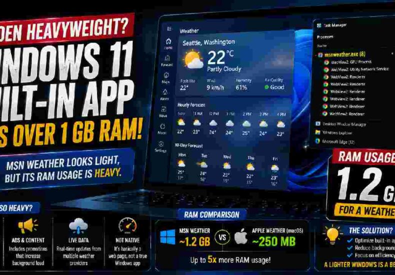 Windows 11 Weather App Raises Questions After RAM Usage Tops 1 GB