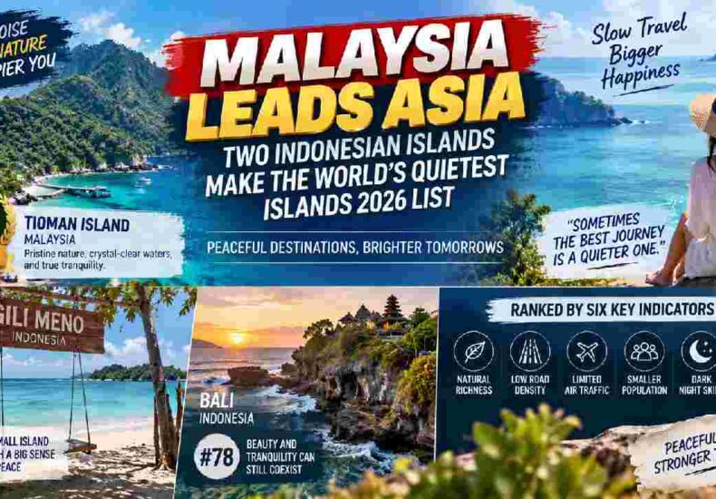 Malaysia Leads Asia as Two Indonesian Islands Join World’s Quietest Escapes